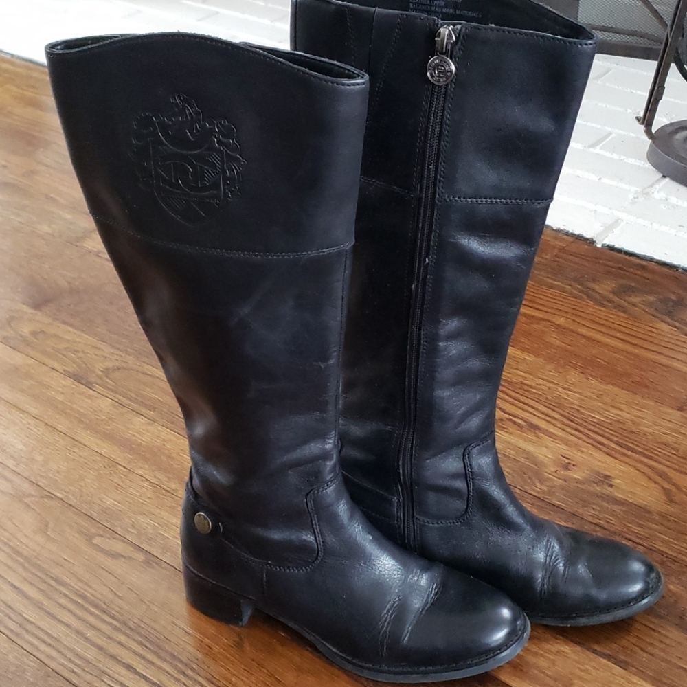 Size 6 Etienne Aigner Black Riding Boots